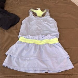 IVIVA (LULULEMON GIRL)Light Blue and Neon Yellow Athletic Dress